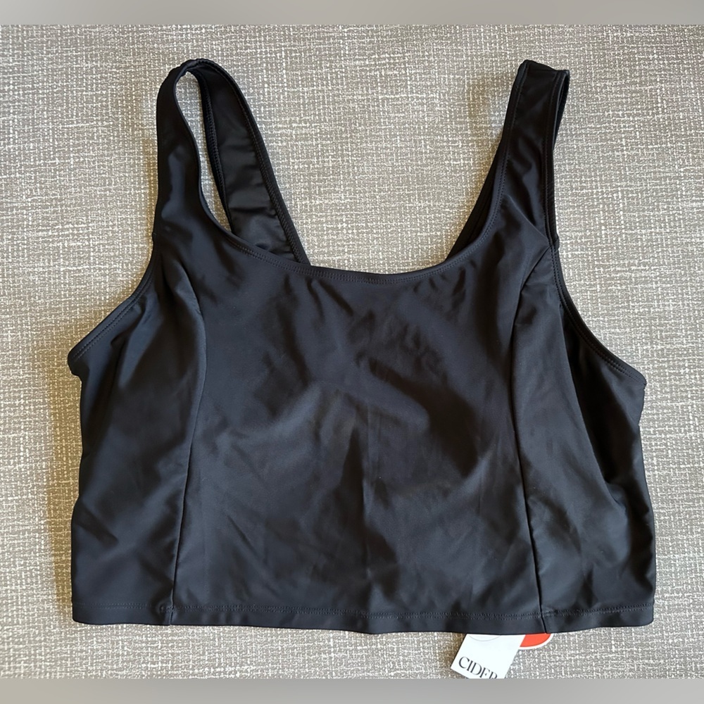 Cider Bikini Swim Top with removable pads Black Size 2XL
